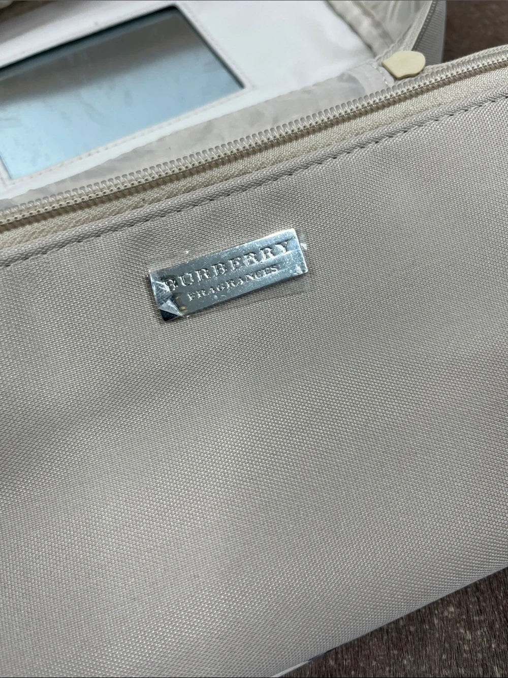 Burberry Travel Plaid Nova Check Canvas Globe Trotter Bag Beige Makeup Brush Set